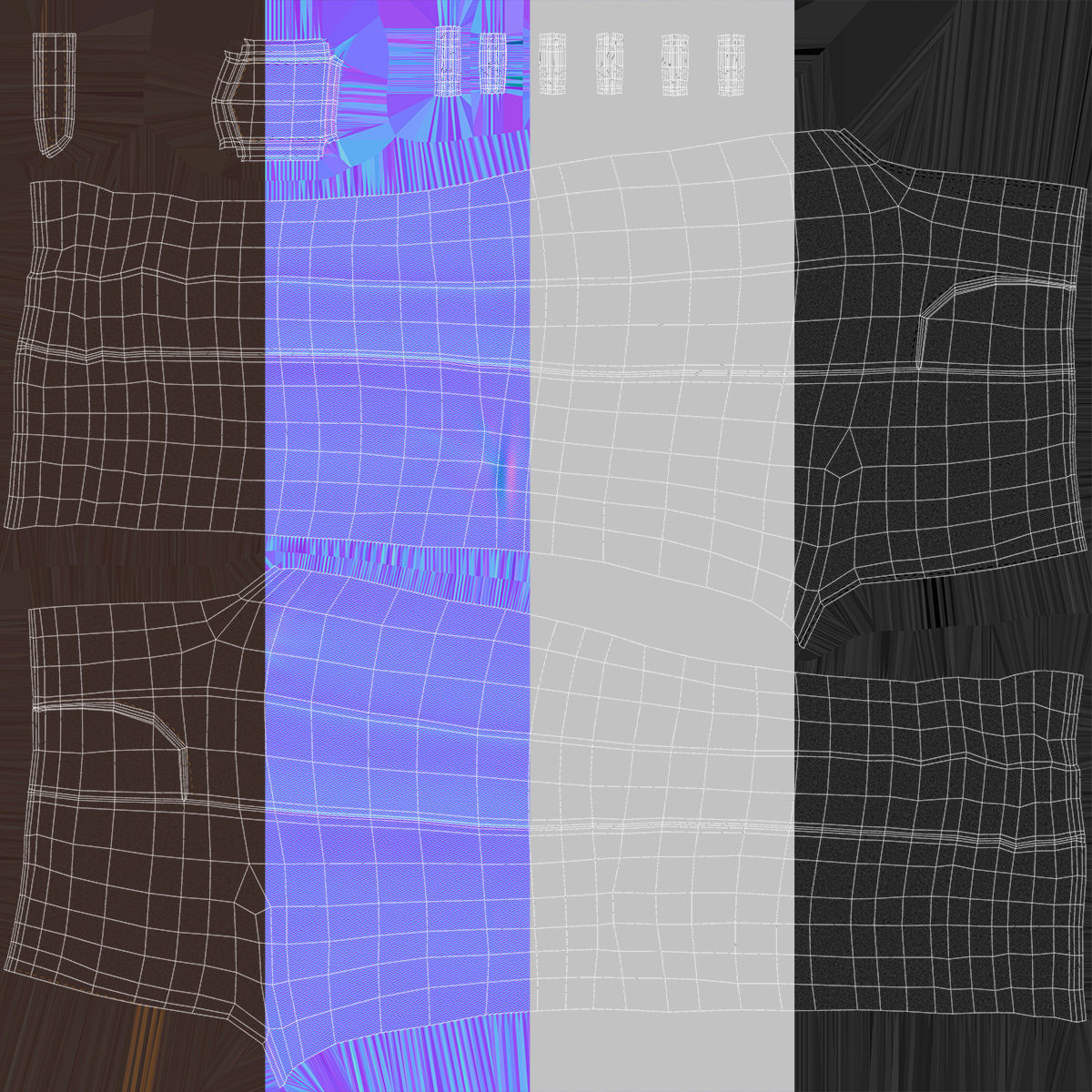 Cartoon Old Man No Rig 3D model_39