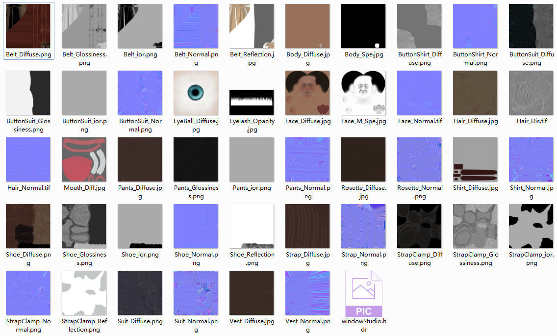 Cartoon Old Man No Rig 3D model_41