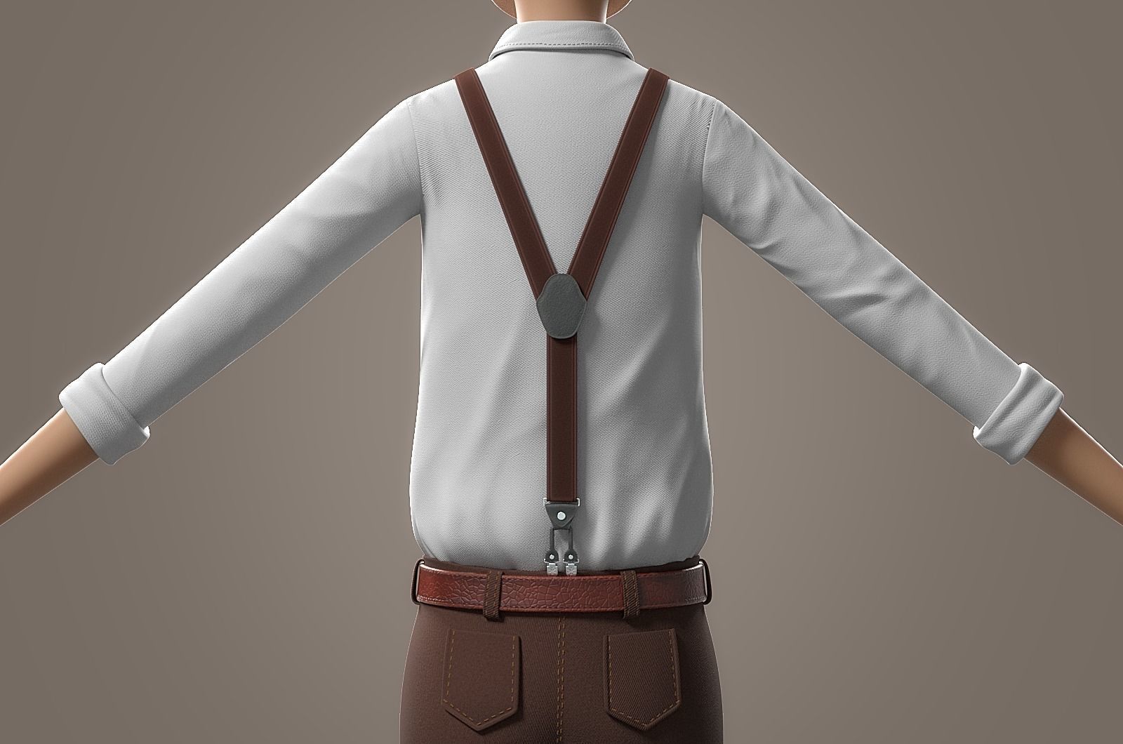 Cartoon Old Man No Rig 3D model_12