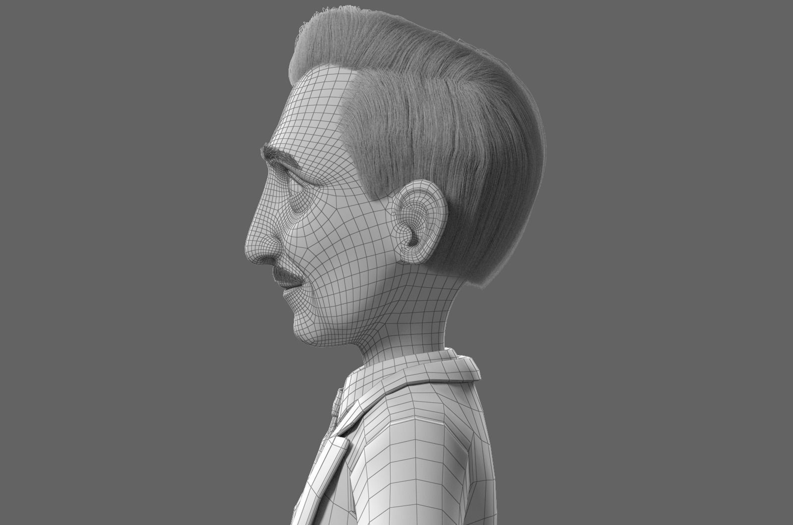 Cartoon Old Man No Rig 3D model_30