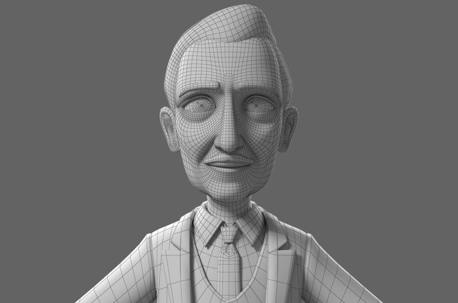Cartoon Old Man No Rig 3D model_27