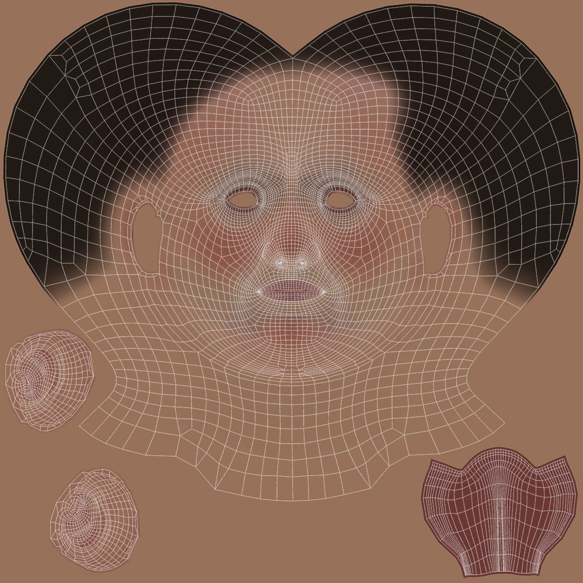 Cartoon Old Man No Rig 3D model_38