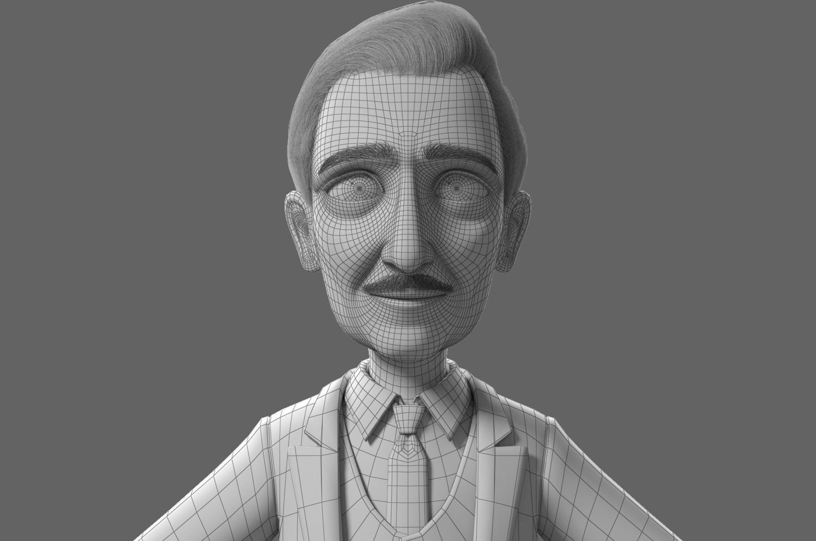 Cartoon Old Man No Rig 3D model_28