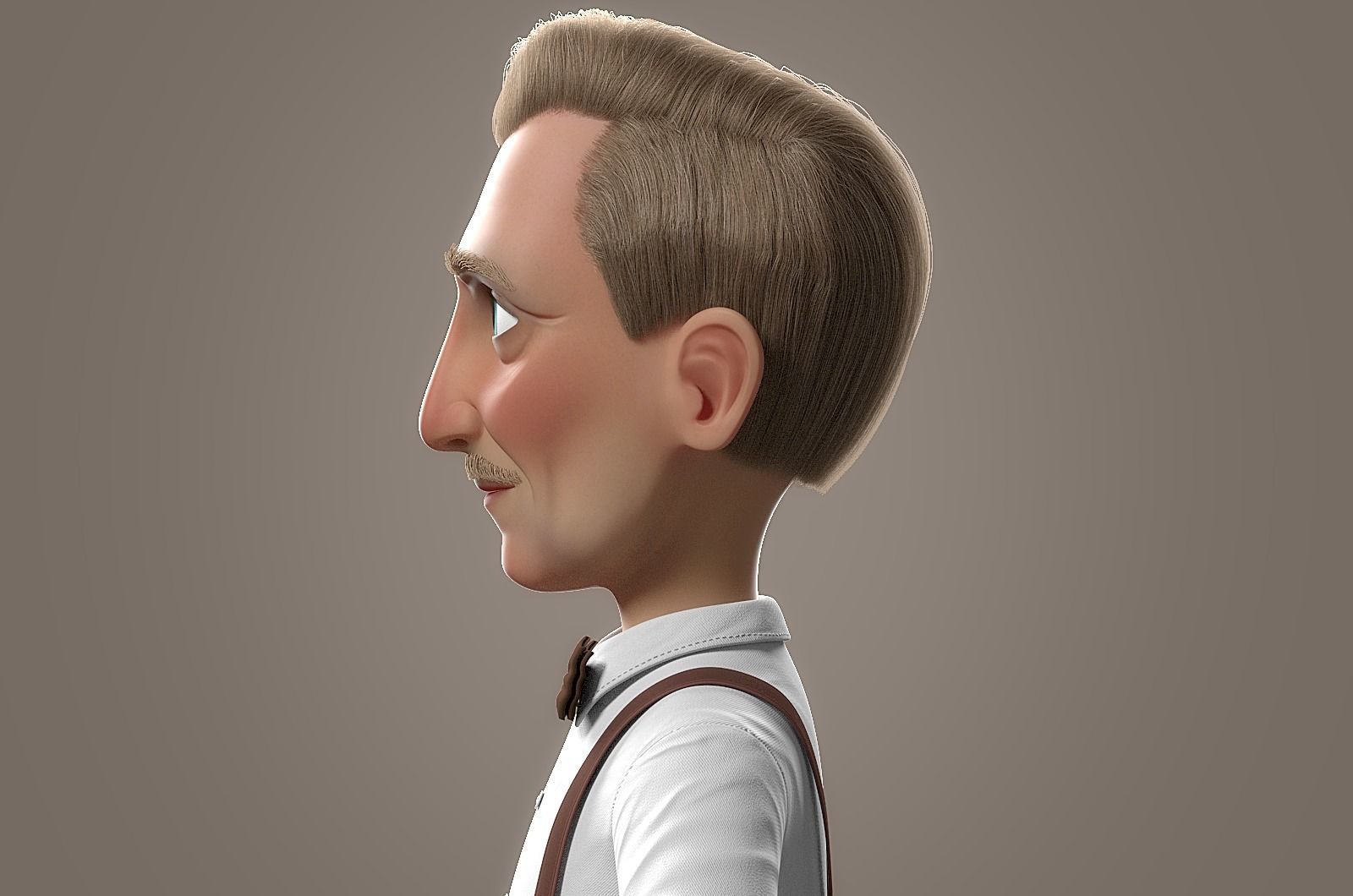 Cartoon Old Man No Rig 3D model_5