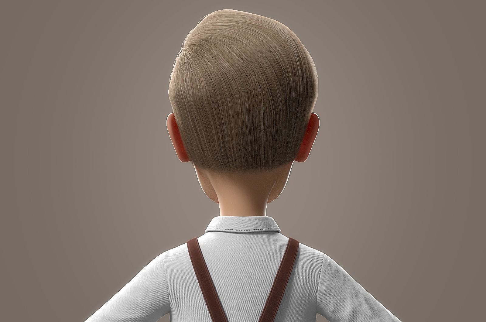 Cartoon Old Man No Rig 3D model_10