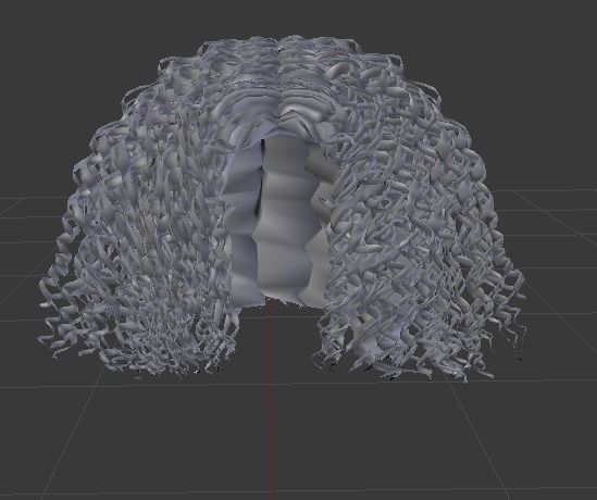 Female hair style rigged 3D model Low-poly 3D model_1