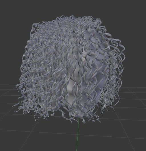 Female hair style rigged 3D model Low-poly 3D model_3