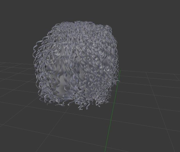 Female hair style rigged 3D model Low-poly 3D model_2