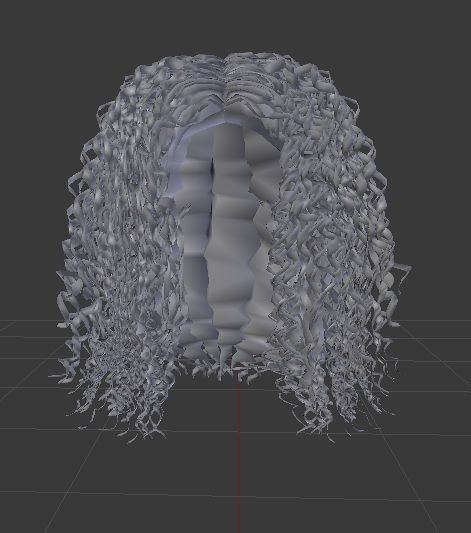 Female hair style rigged 3D model Low-poly 3D model_1