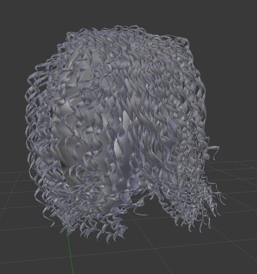 Female hair style rigged 3D model Low-poly 3D model_2