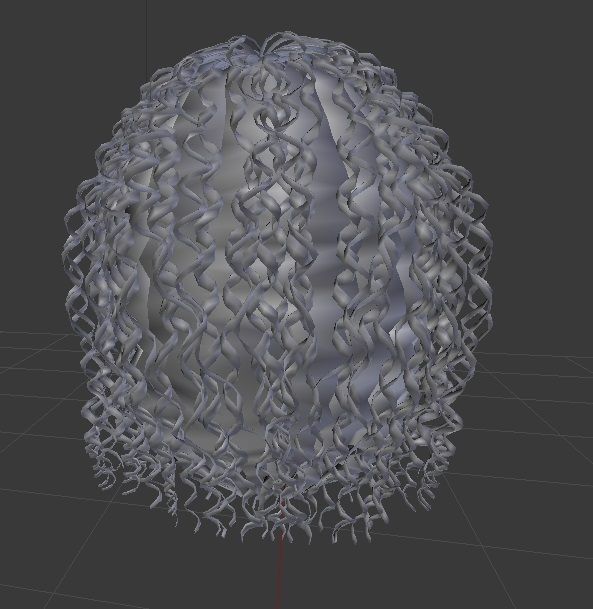 Female hair style rigged 3D model Low-poly 3D model_4