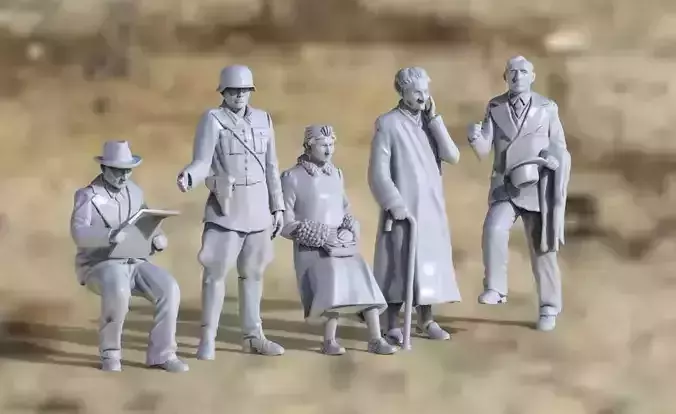 german civilians 3D print model