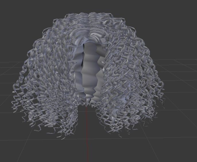 Female hair style rigged 3D model Low-poly 3D model_2