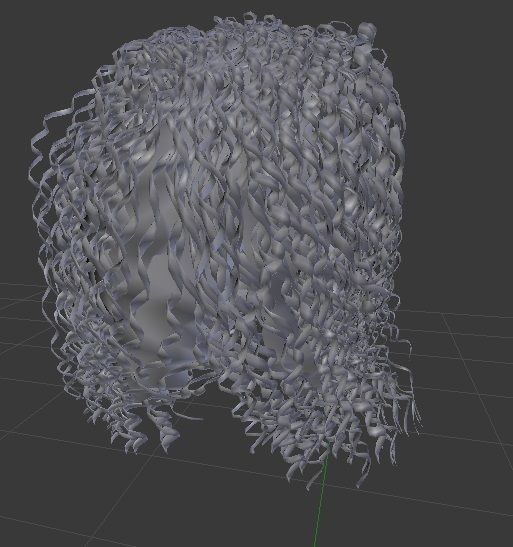 Female hair style rigged 3D model Low-poly 3D model_1