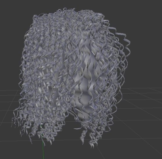 Female hair style rigged 3D model Low-poly 3D model_3