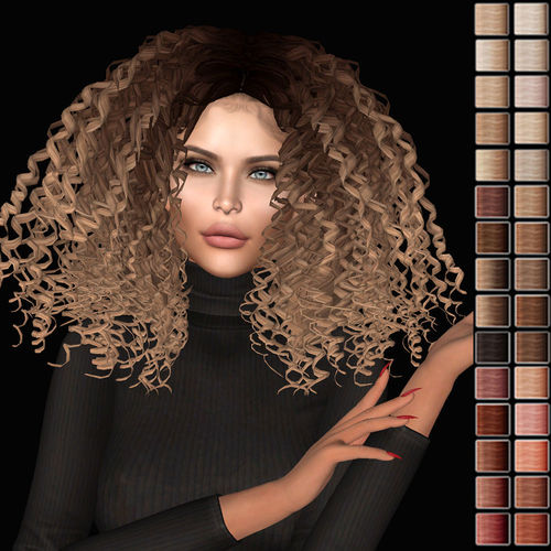 Female hair style rigged 3D model Low-poly 3D model