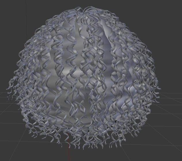 Female hair style rigged 3D model Low-poly 3D model_4