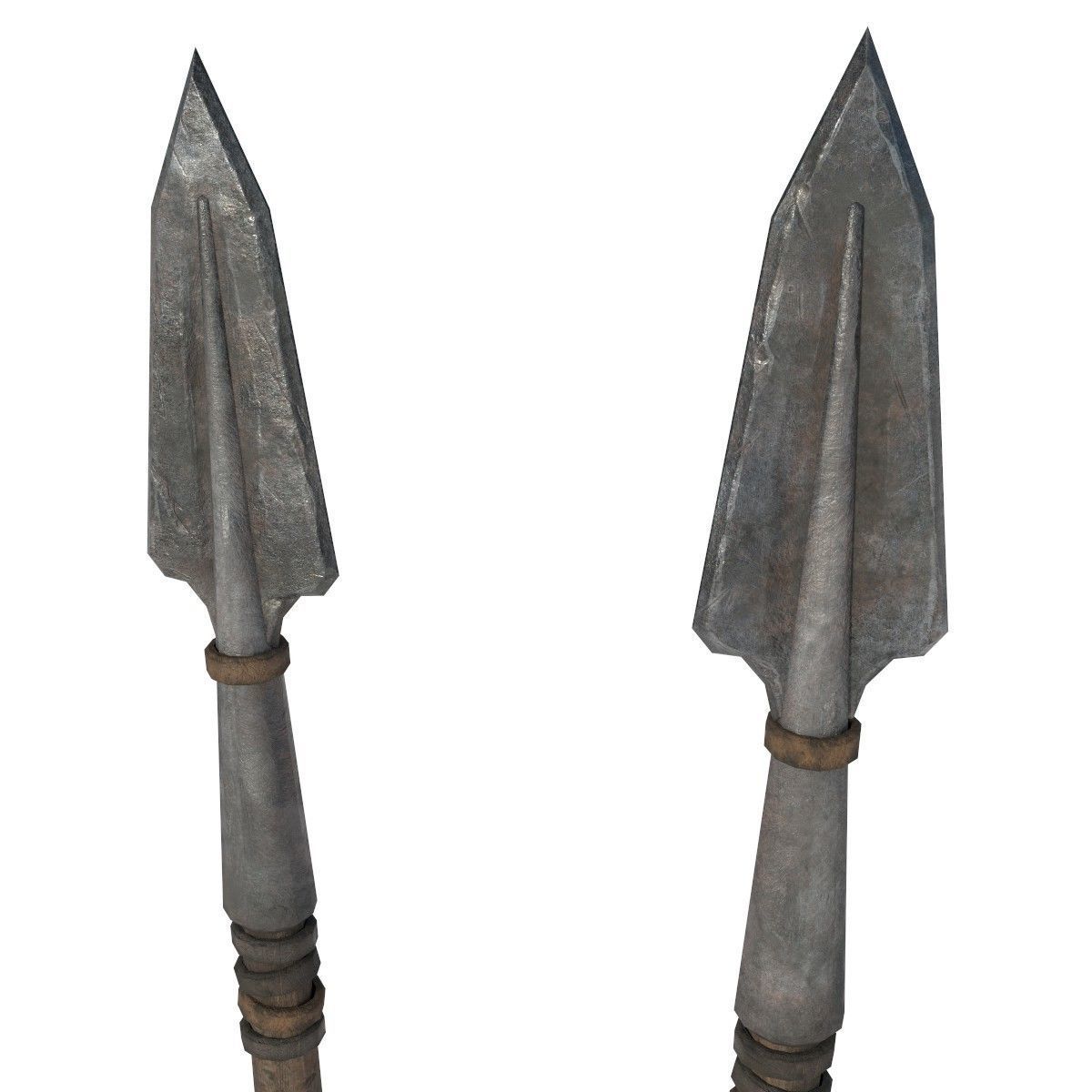 Spear wooden barrel Low-poly 3D model_2