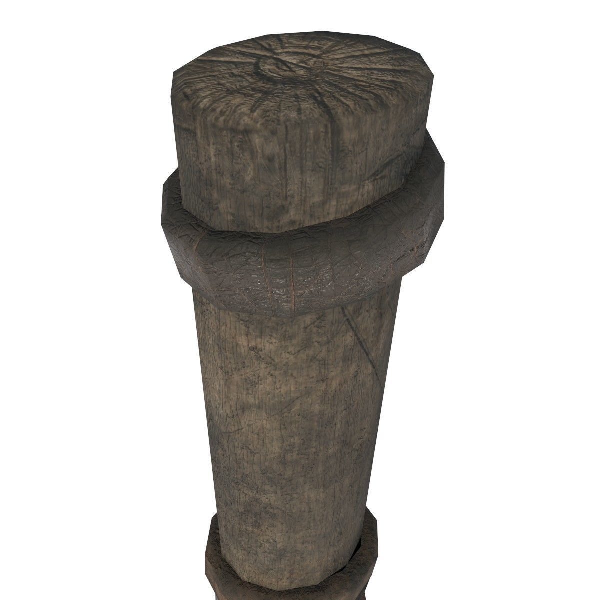 Spear wooden barrel Low-poly 3D model_3