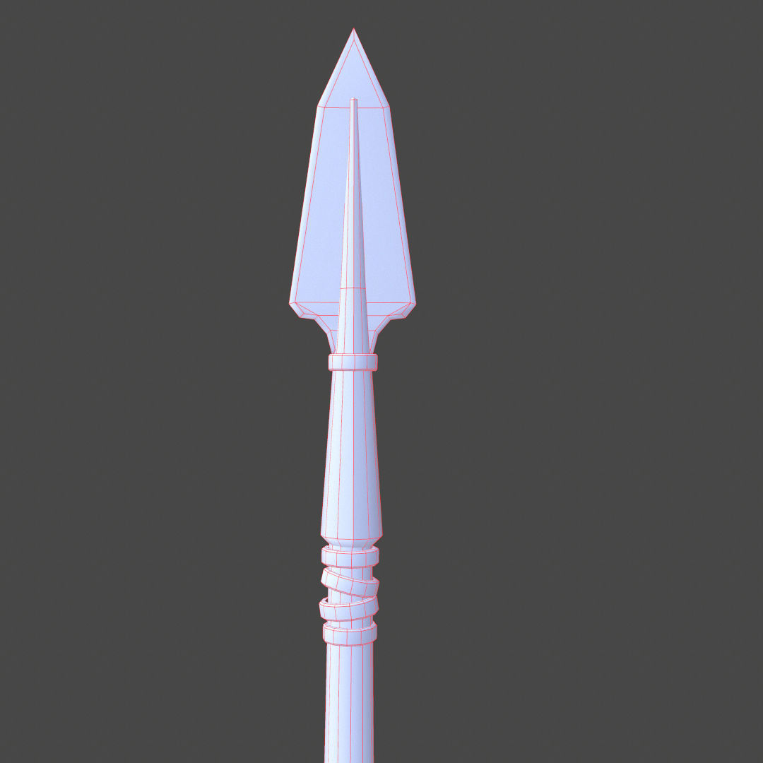 Spear wooden barrel Low-poly 3D model_5