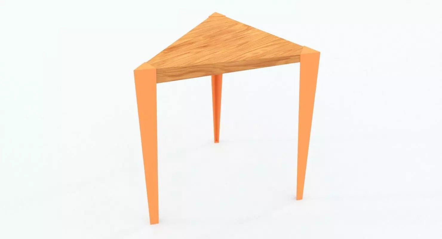 Modern Minimalistic Stool Low-poly 3D model_0
