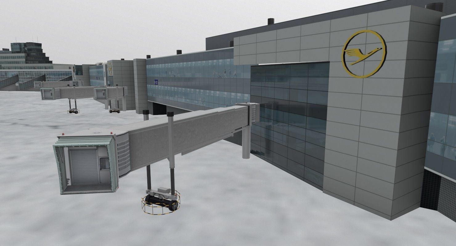 EDDF Terminal 1B Low-poly 3D model_8