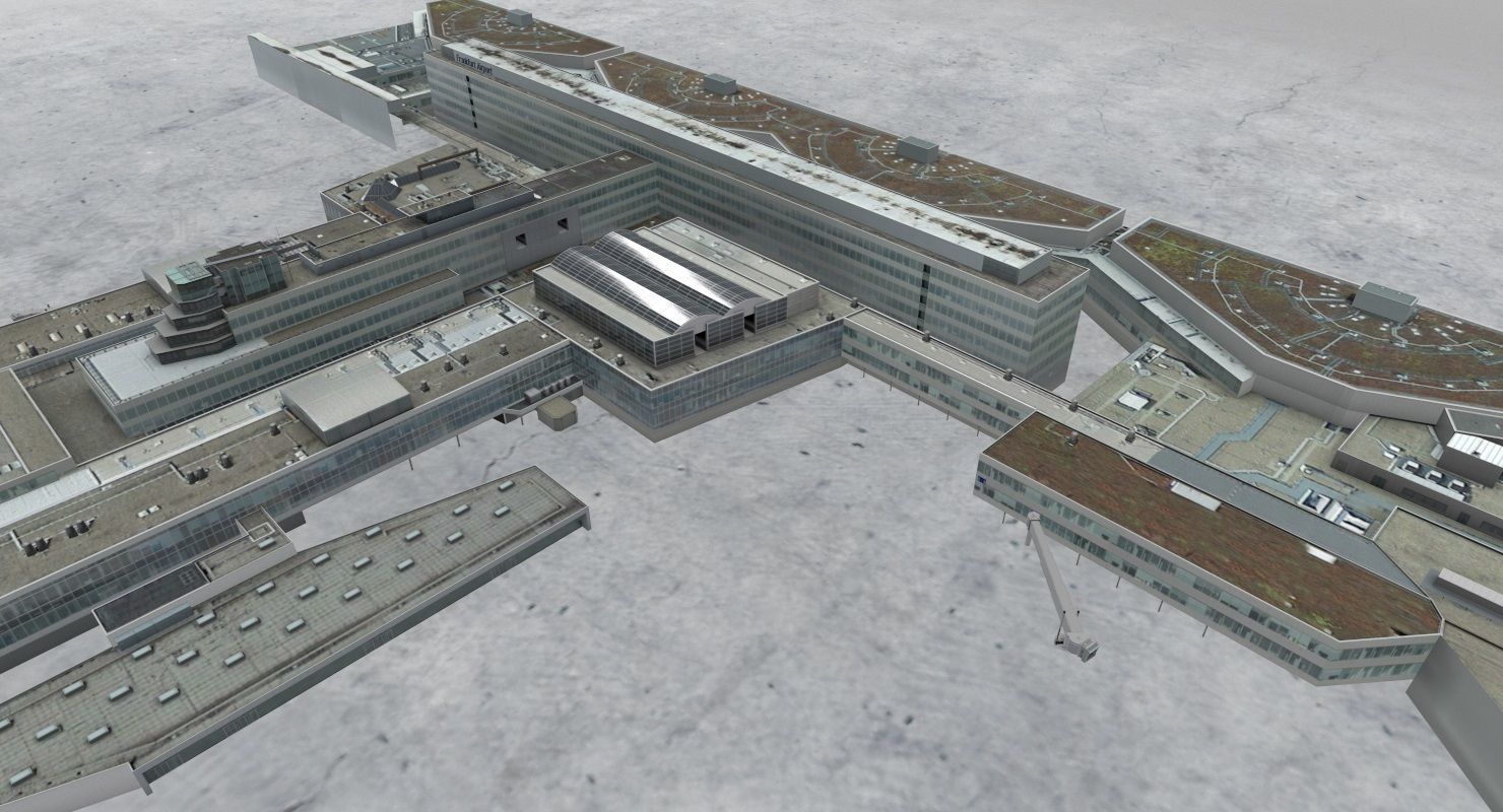 EDDF Terminal 1B Low-poly 3D model_4