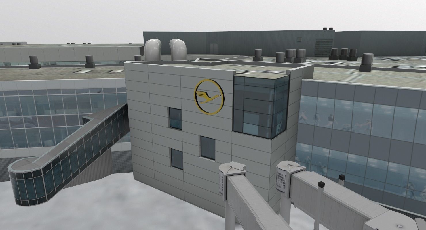 EDDF Terminal 1B Low-poly 3D model_11