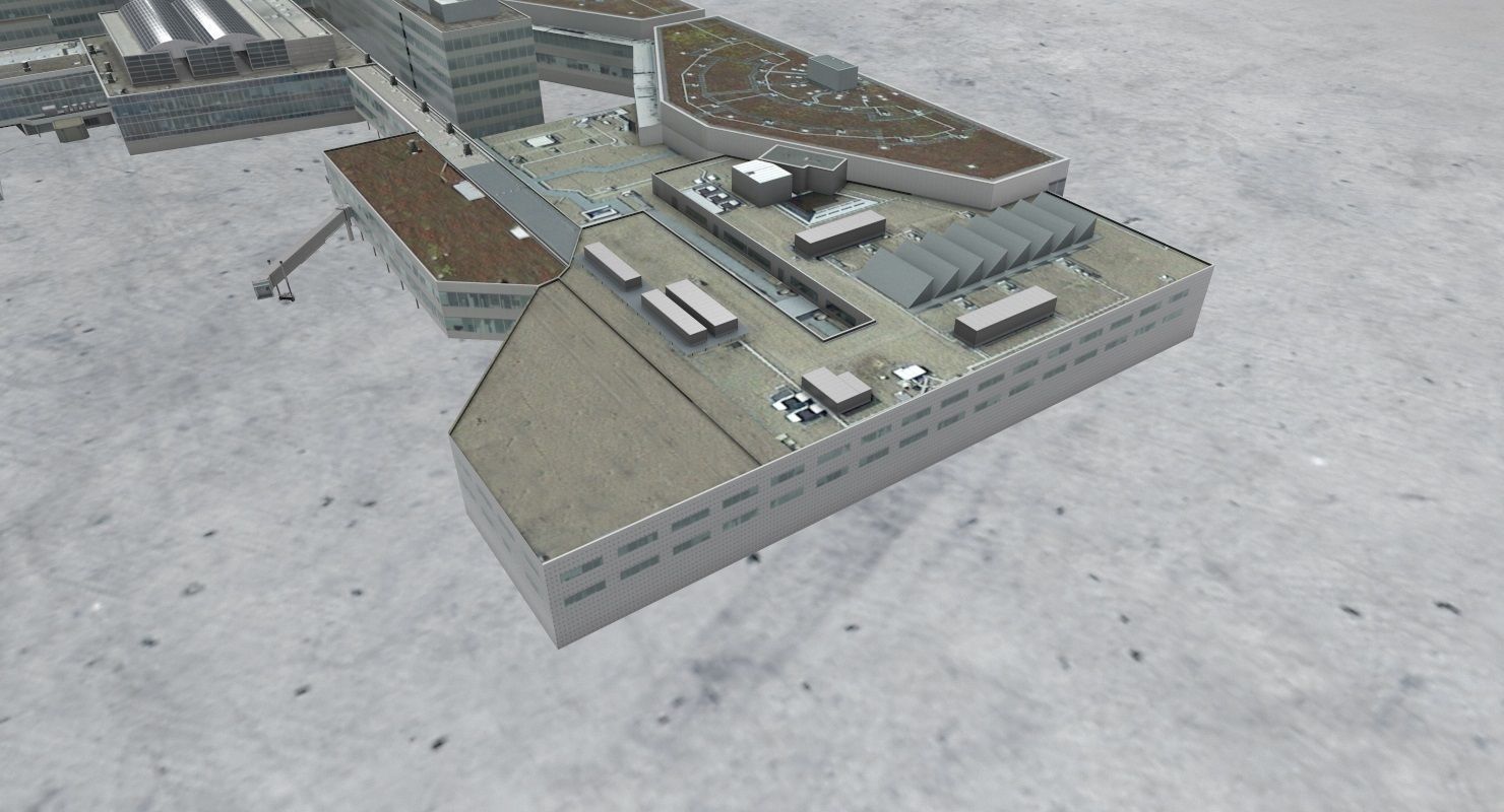 EDDF Terminal 1B Low-poly 3D model_2