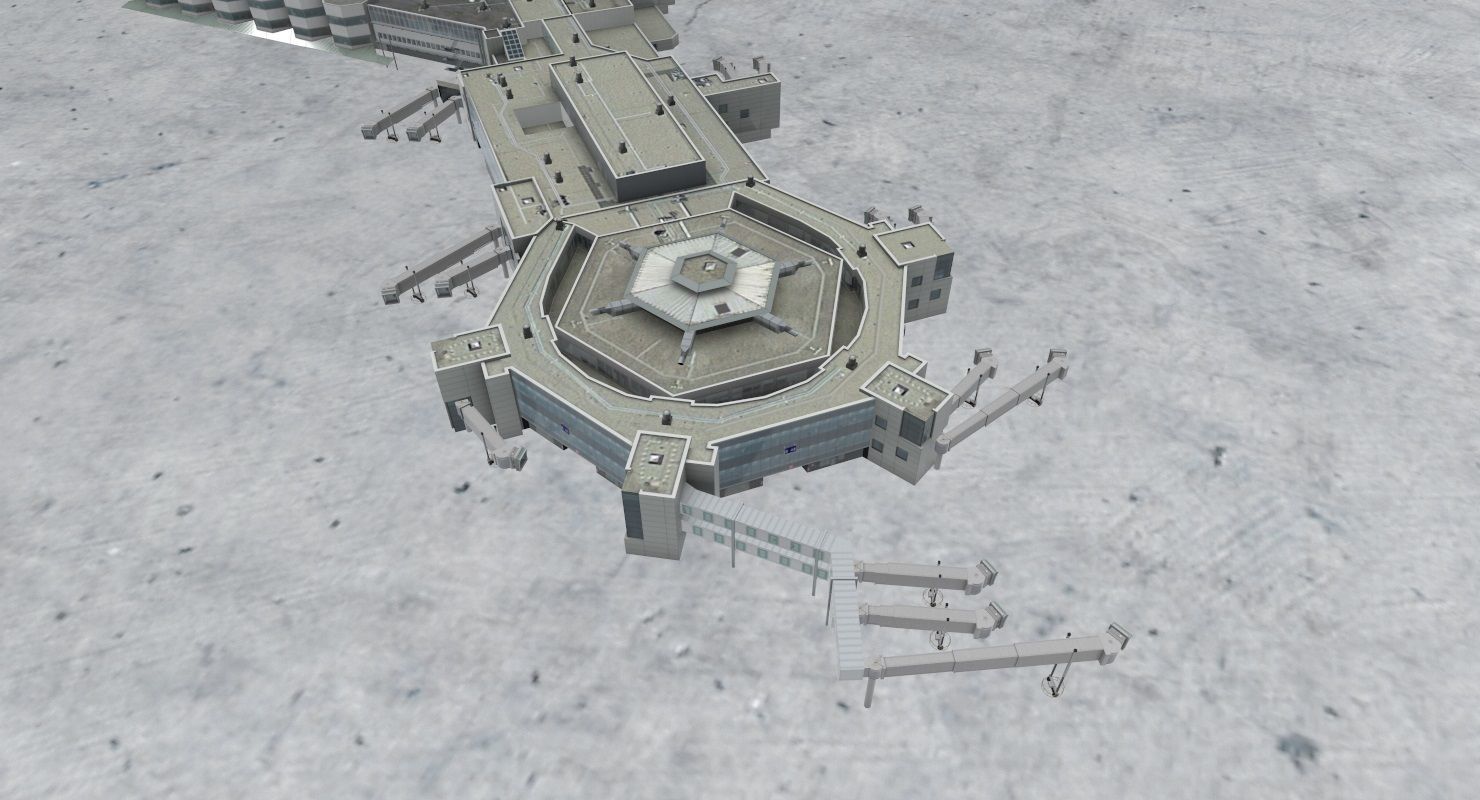 EDDF Terminal 1B Low-poly 3D model_3