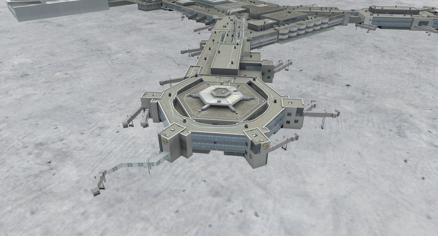 EDDF Terminal 1B Low-poly 3D model_1