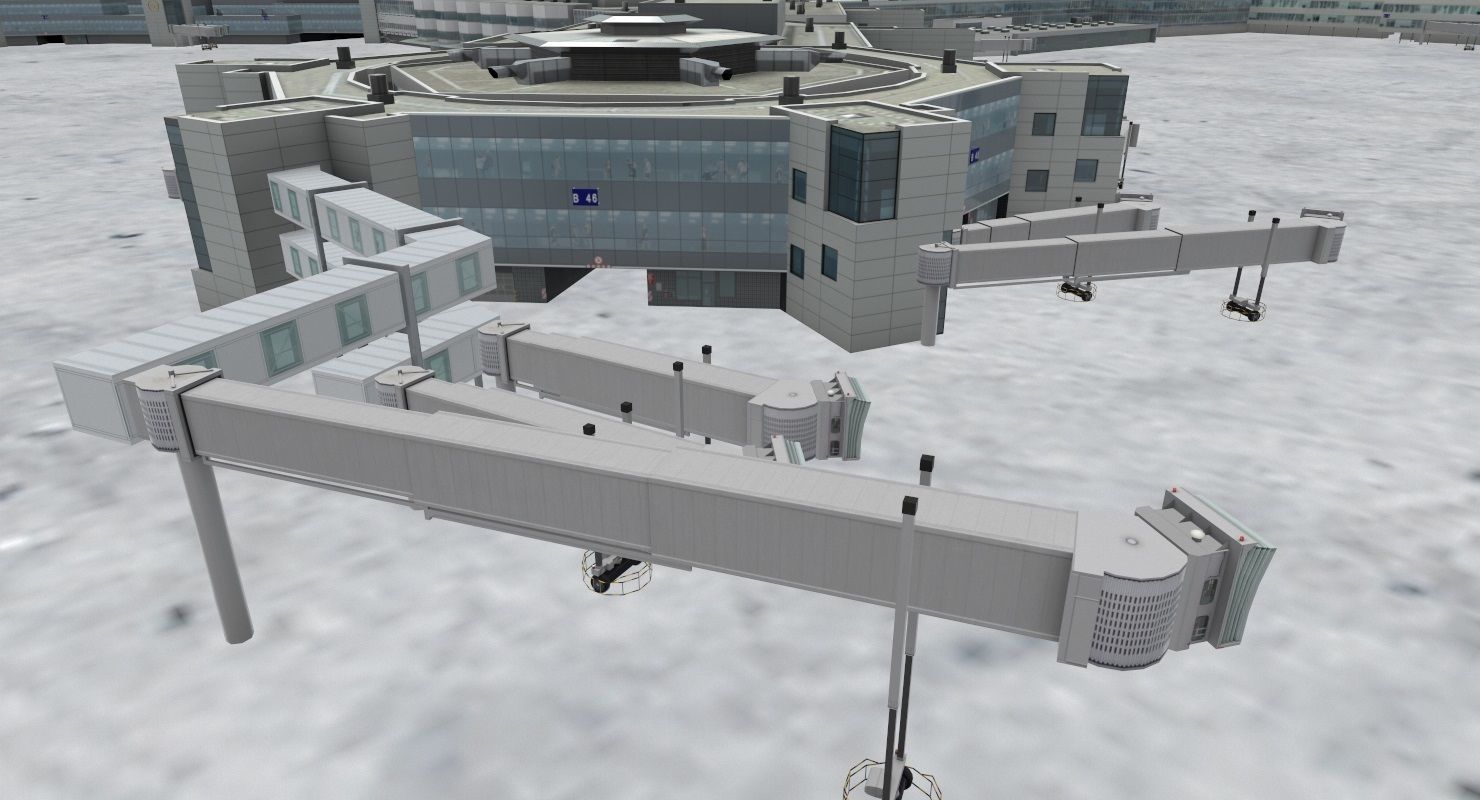 EDDF Terminal 1B Low-poly 3D model_10