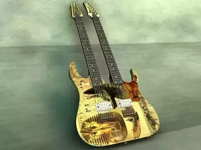Double Neck ￼￼ guitar original ￼ Lita Ford - Limited Edition Signed Mini Replica White Double
