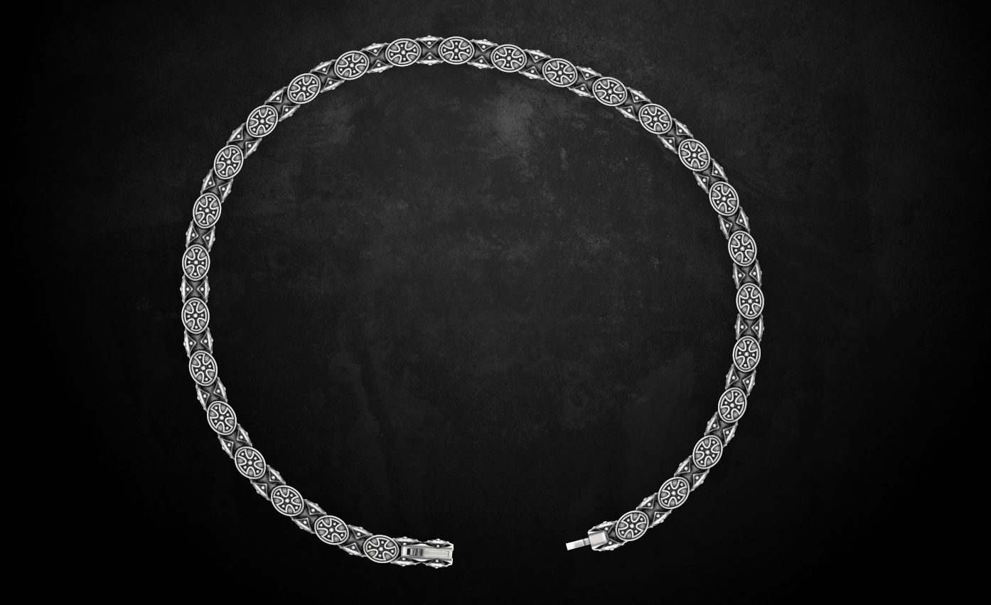 Bracelet with cross chain of any length 327 3D print model_4