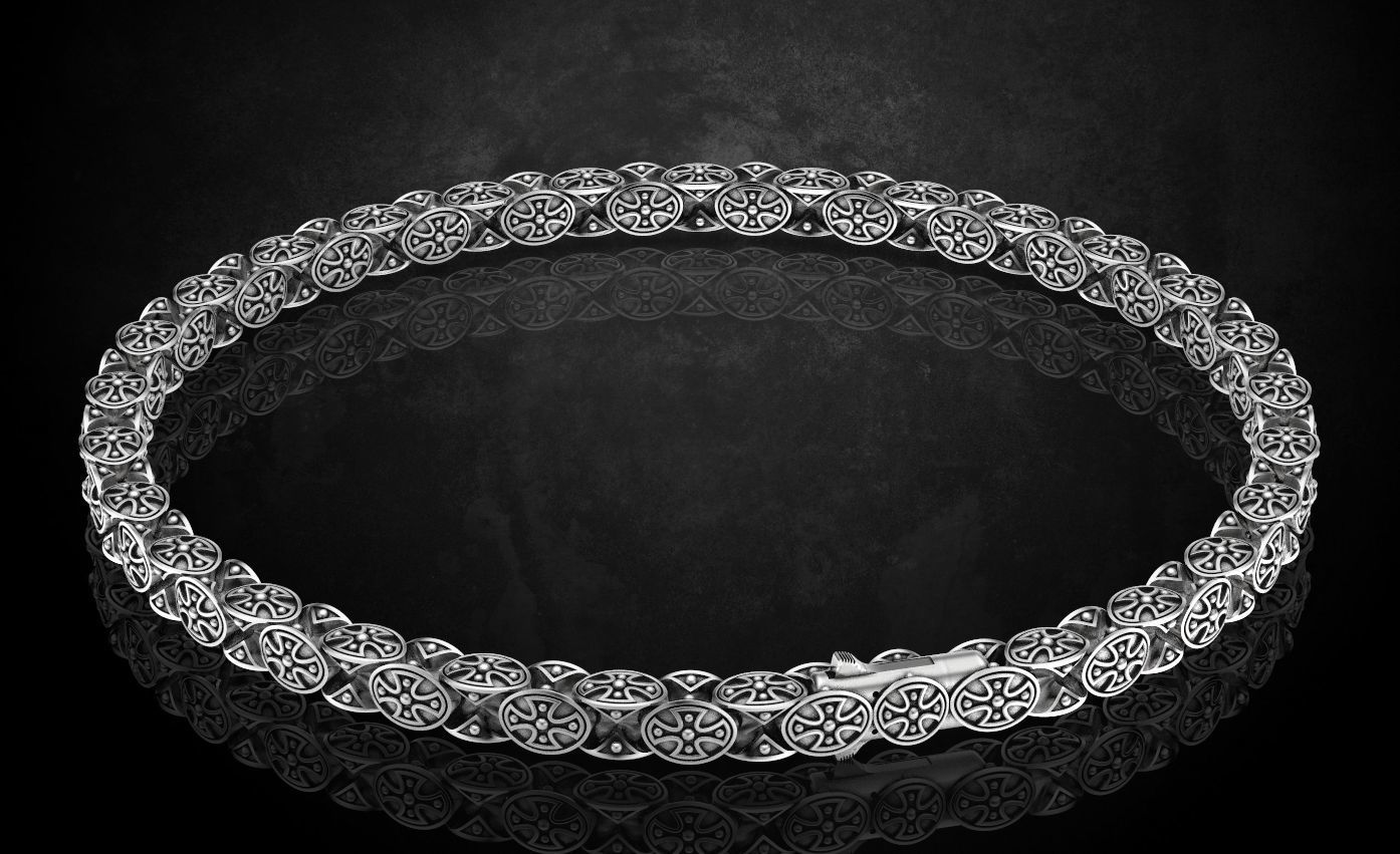 Bracelet with cross chain of any length 327 3D print model_5