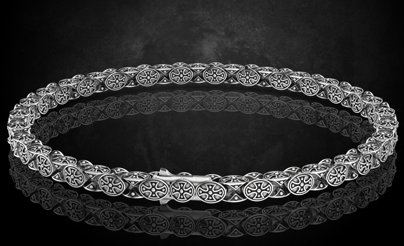 Bracelet with cross chain of any length 327 3D print model_2