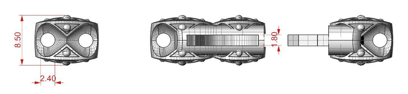 Bracelet with cross chain of any length 327 3D print model_14