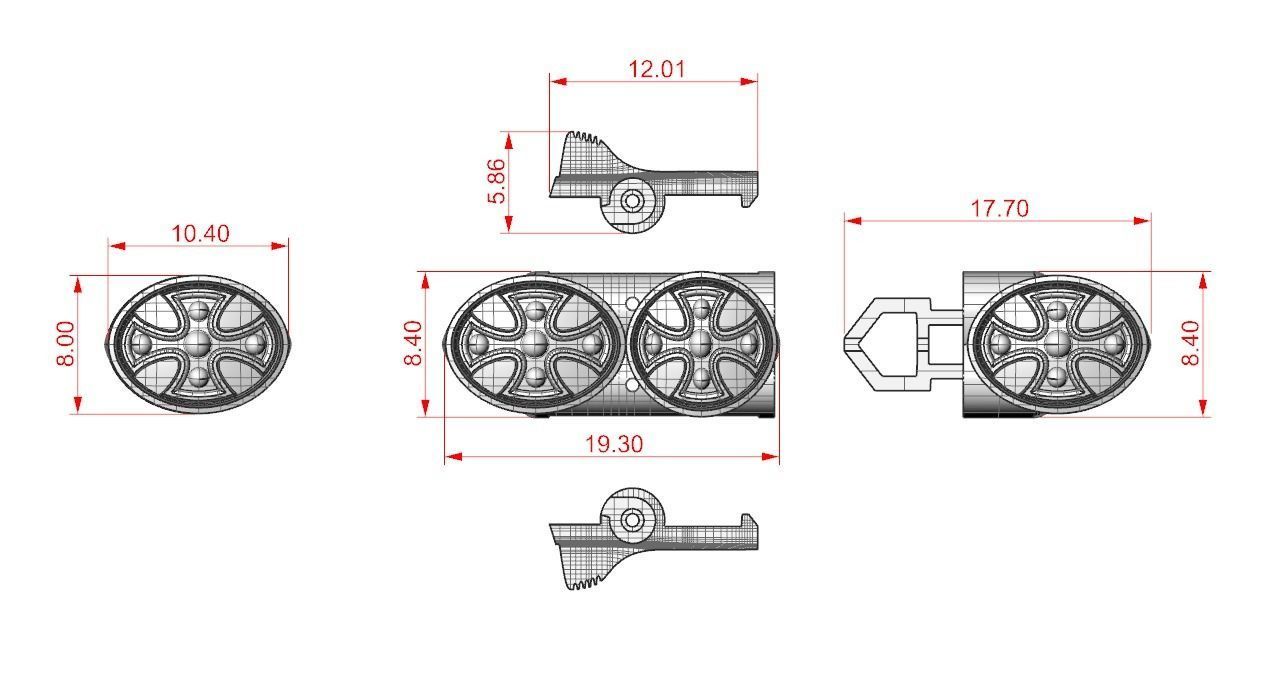 Bracelet with cross chain of any length 327 3D print model_13