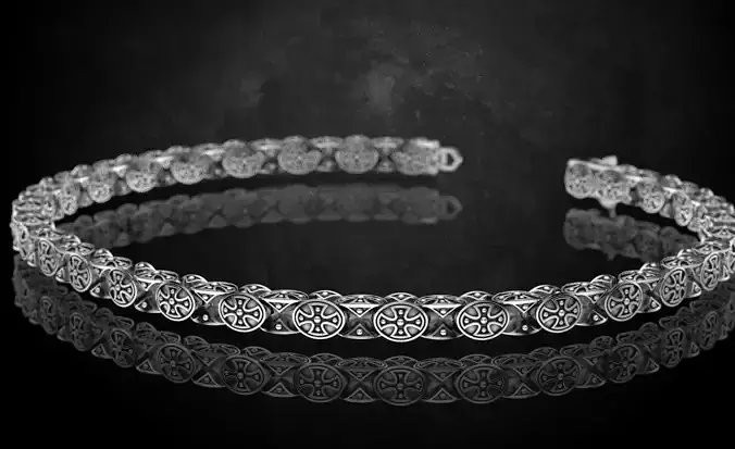 Bracelet with cross chain of any length 327 3D print model