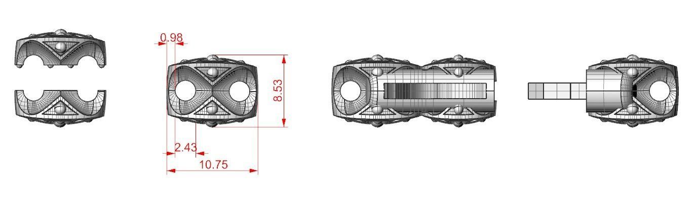 Bracelet with cross chain of any length 327 3D print model_15