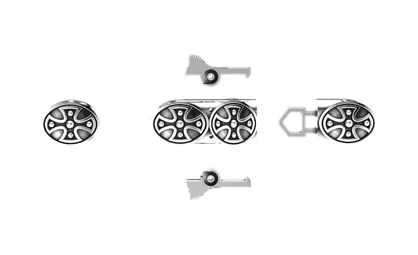 Bracelet with cross chain of any length 327 3D print model_10