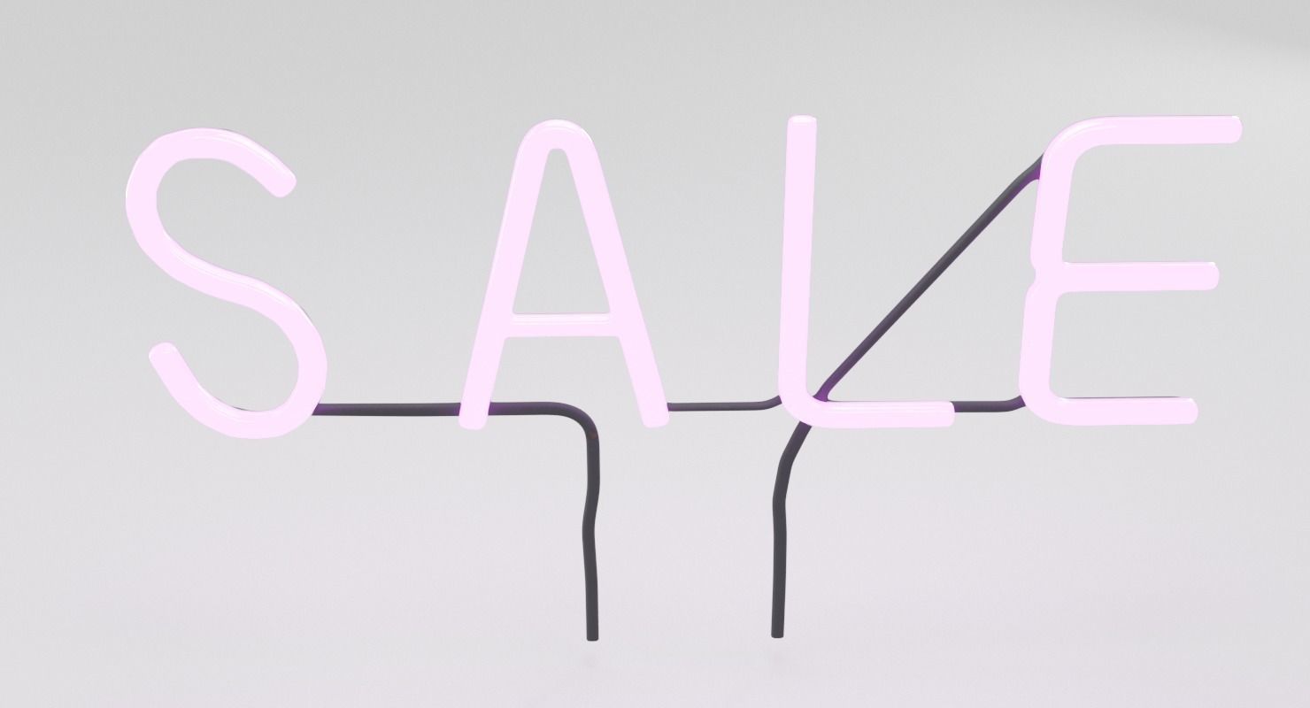  Purple Wall Neon Sign Low-poly 3D model_4