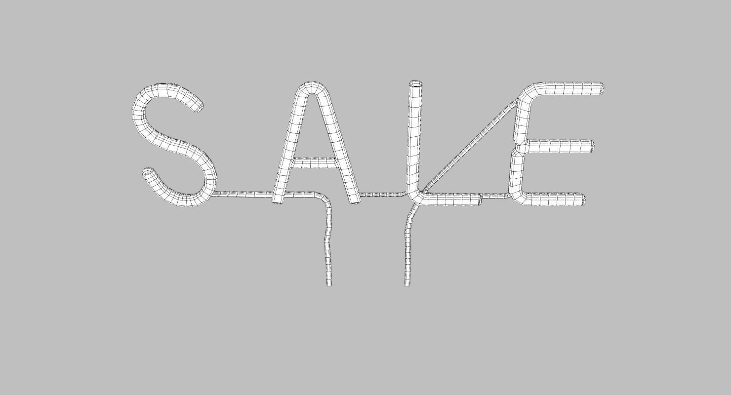  Purple Wall Neon Sign Low-poly 3D model_9