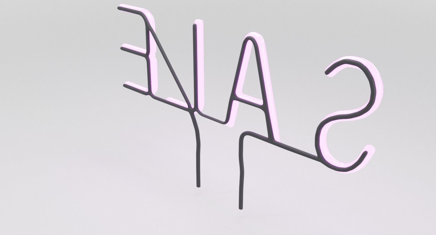  Purple Wall Neon Sign Low-poly 3D model_7