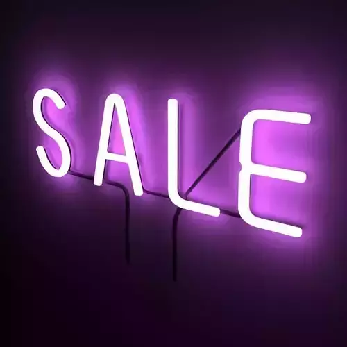  Purple Wall Neon Sign Low-poly 3D model