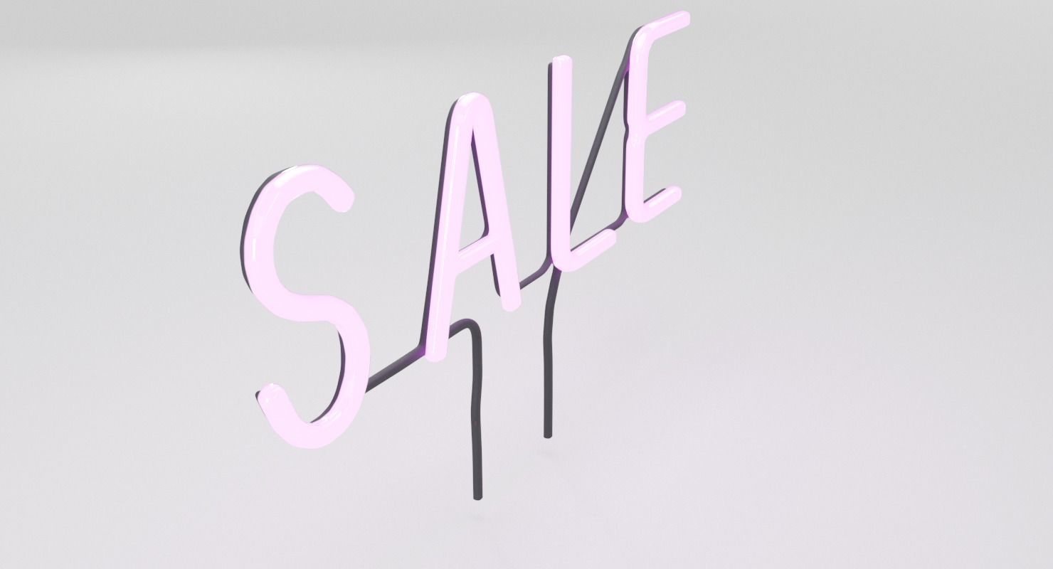  Purple Wall Neon Sign Low-poly 3D model_5