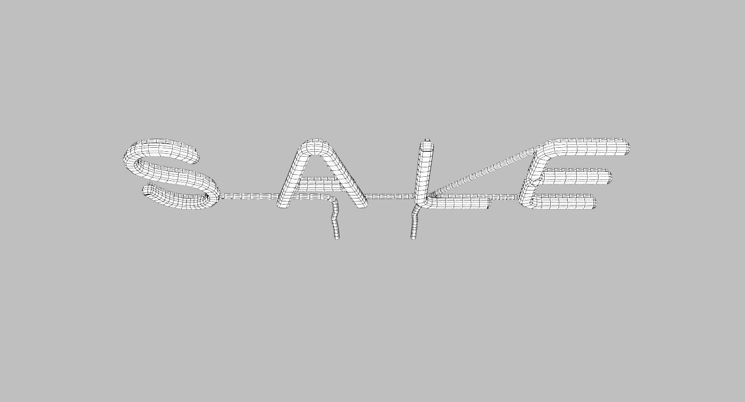  Purple Wall Neon Sign Low-poly 3D model_8