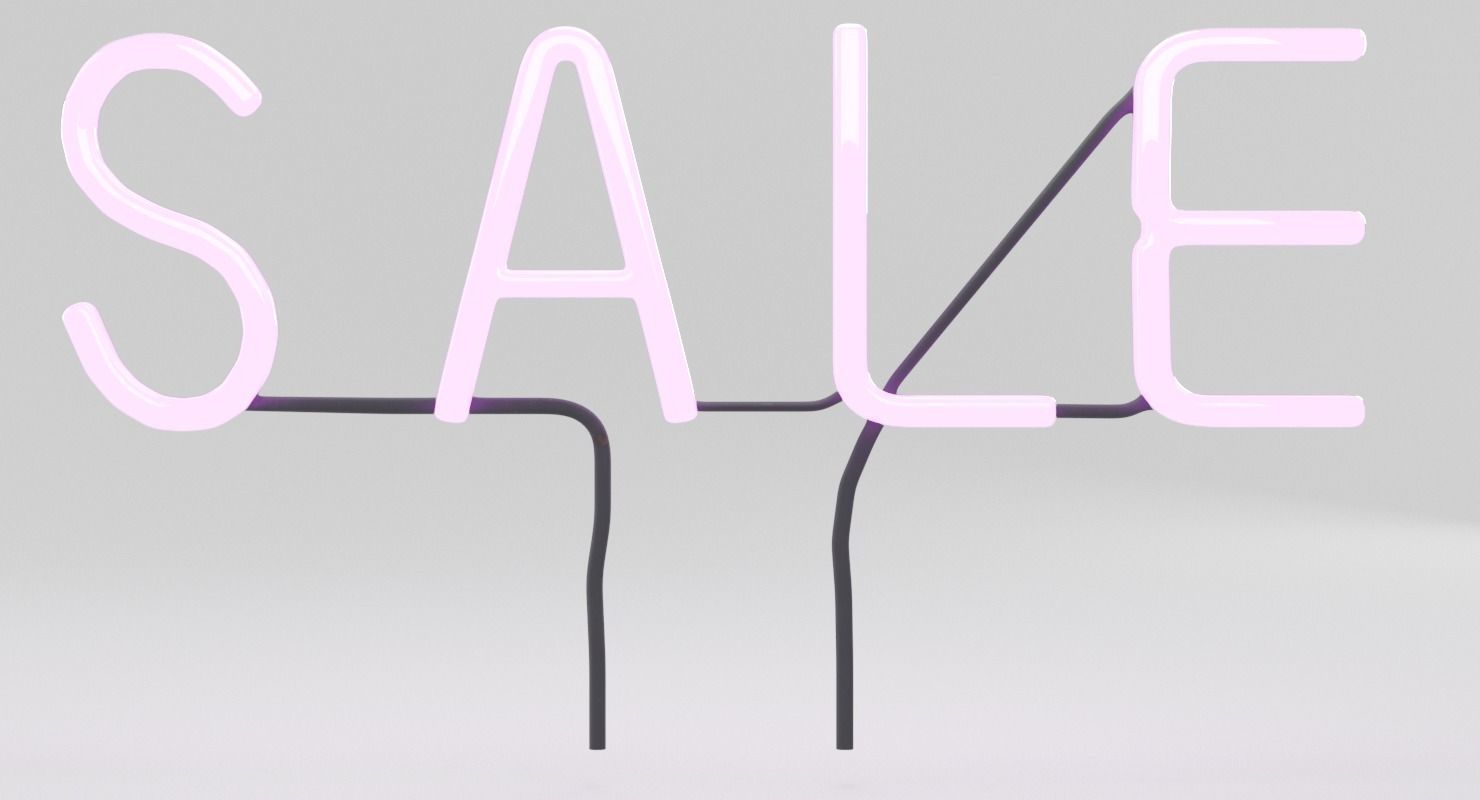  Purple Wall Neon Sign Low-poly 3D model_3