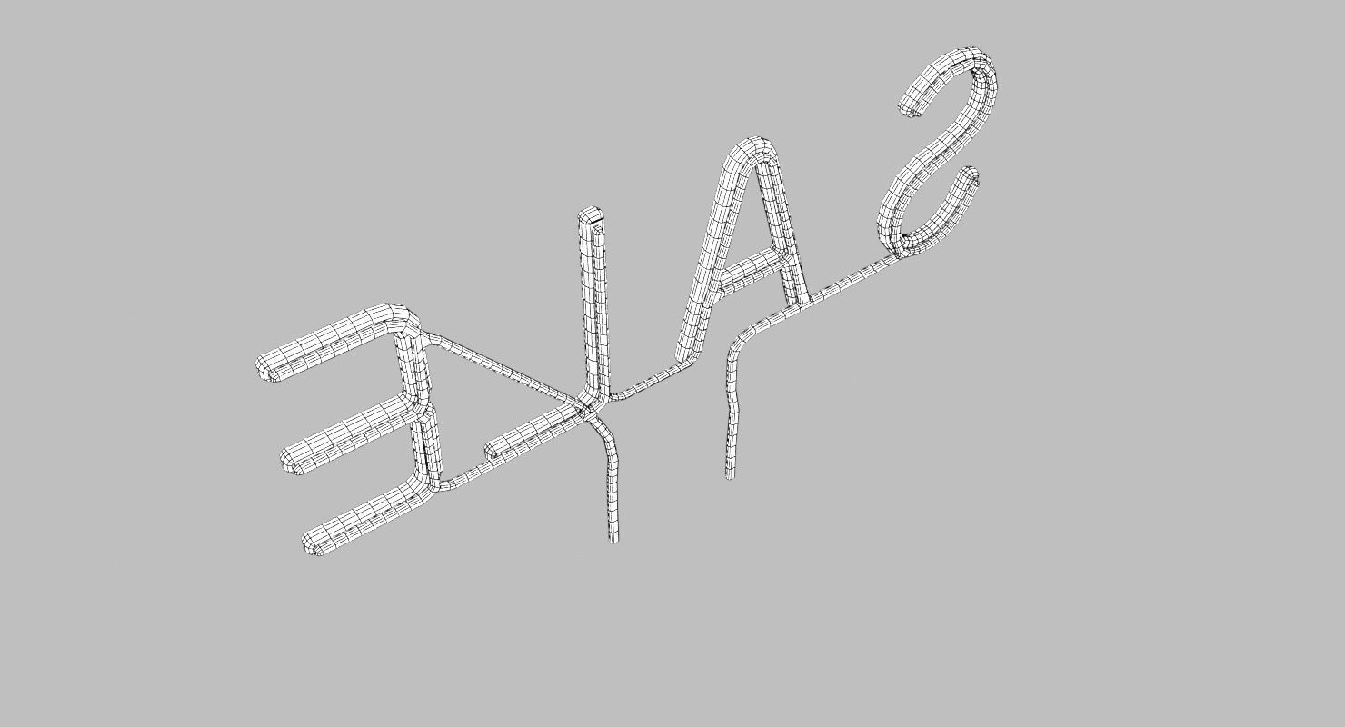  Purple Wall Neon Sign Low-poly 3D model_12