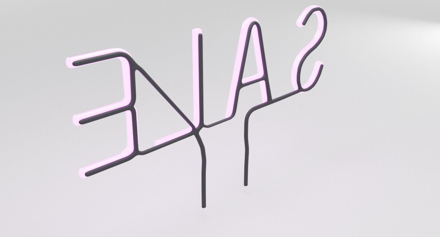  Purple Wall Neon Sign Low-poly 3D model_6